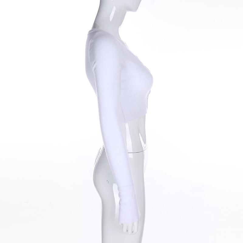 Dámský pletený svetr s dlouhým rukávem, jednobarevný, volný, pletený svetřík s výstřihem do V