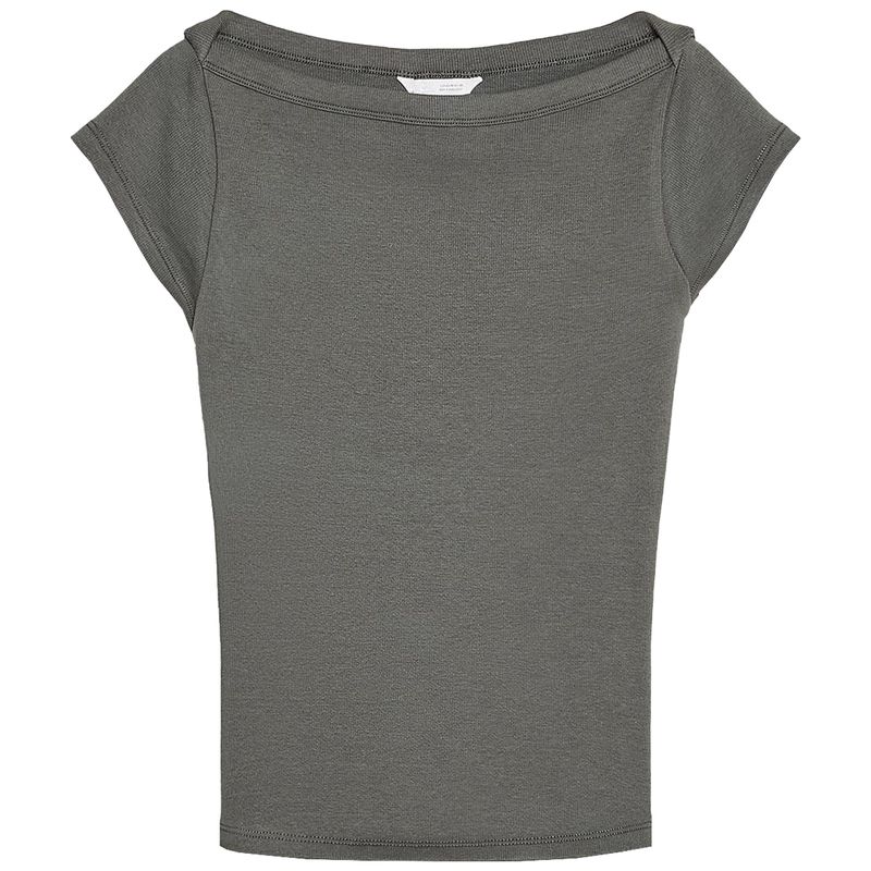 Zaprha 2025 New Arrival Sweet Sexy Multi-Color Selection Short Sleeve Boat Neck Rib Base Silm Tops Female 4424302