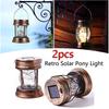 Retro Solar Powered Handheld Lantern Horse Shape Outdoor Waterproof Light for Garden Lawn Tree Fence Decorative Solar Lamp