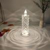 2Pcs Transparent Crystal LED Candle Light Flameless Electric Candles  Christmas Decor