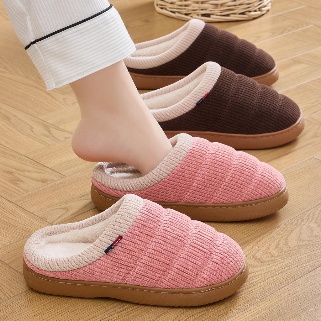 Winter Women Home Slippers Plush Warm Flat Slides Breathable Soft Non-slip Slippers Indoor Outdoor Men Casual Slippers