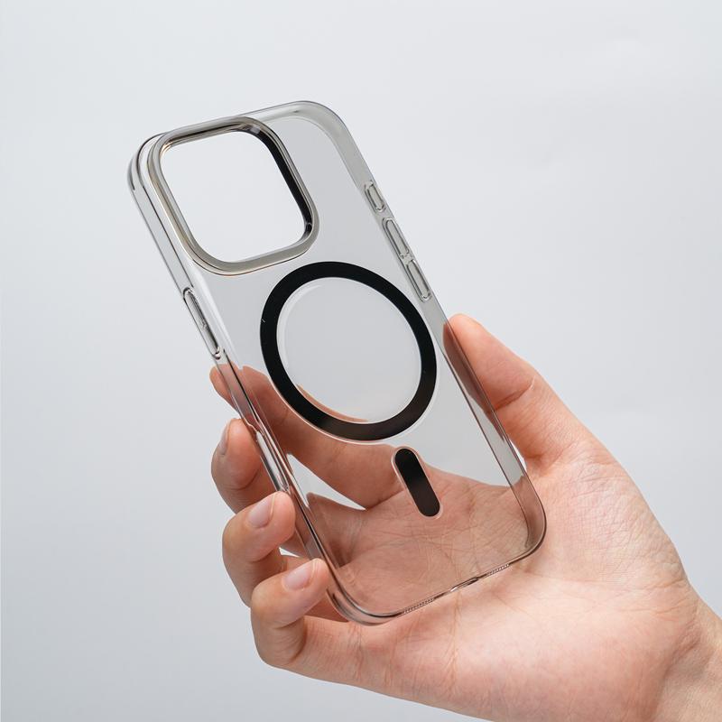 

Новые модели Закрытая кнопка камеры Прозрачный чехол для телефона MagSafe для iPhone 16 16pro max 15 Pro Прозрачная беспроводная зарядка ПК Чехол For iPhone 15 прозрачный черный