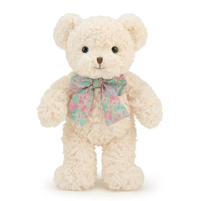 Flower Bow Broken Baby Cuddly Bear Plush Toy Short Pile Material Kids Gift Doll