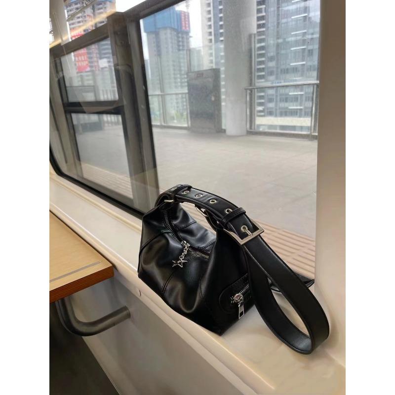 Girl Niche Design Edgy Motorcycle Underarm Bag New Retro Dumpling Handbag Fashion Women Single Shoulder Crossbody Storage Bag