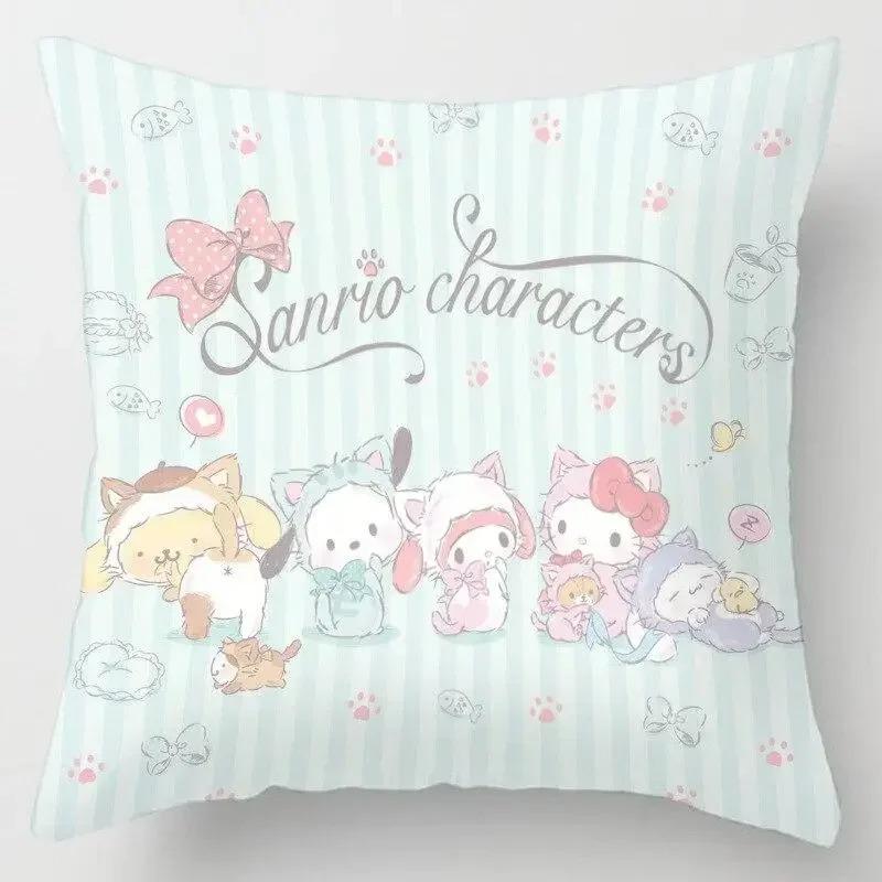 Japanese Style Cartoon Lumbar Pillow Cover Kawaii Sofa Cushion Home Decor