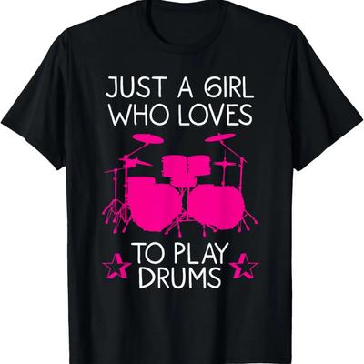 Art de batteur drôle pour filles femmes batterie batteur t-shirt (2)