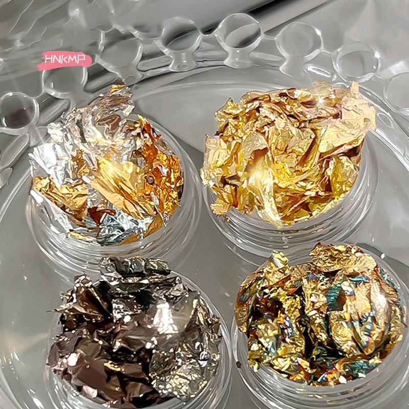 1Box Rose Gold Silver Irregular Foil Paper Nail Art Sequin Stickers Glitter DIY Manicure UV Gel Polish Decoration Tools