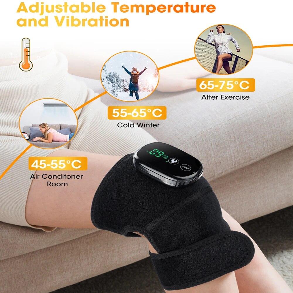Elektrická vyhřívací terapie kolenní masážní přístroj proti bolesti Nabíjecí vibrační vyhřívací podložky Fyzioterapeutický masážní přístroj při artritidě ramen