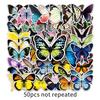 50pcs Waterproof Butterfly Graffiti Stickers for Creative Decoration - Perfect for Phone Cases and Suitcases