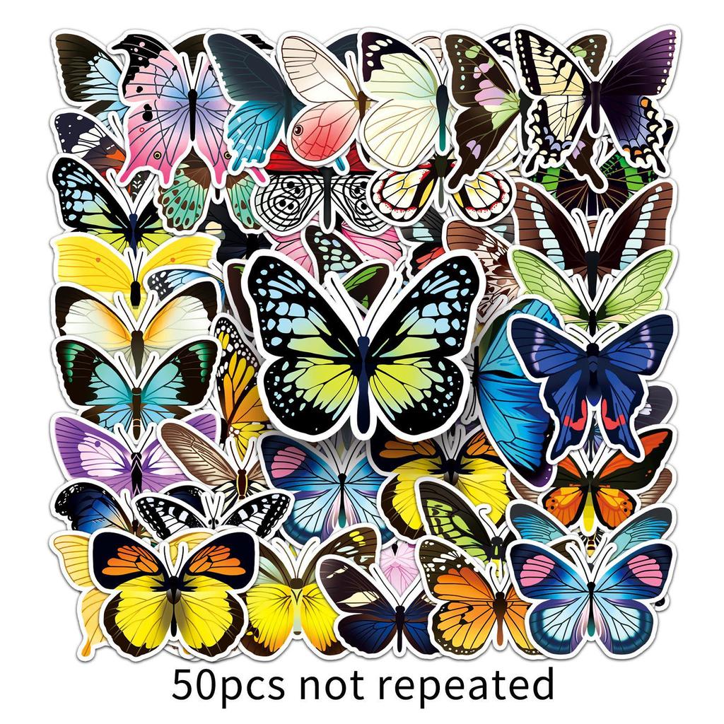 50pcs Waterproof Butterfly Graffiti Stickers for Creative Decoration - Perfect for Phone Cases and Suitcases