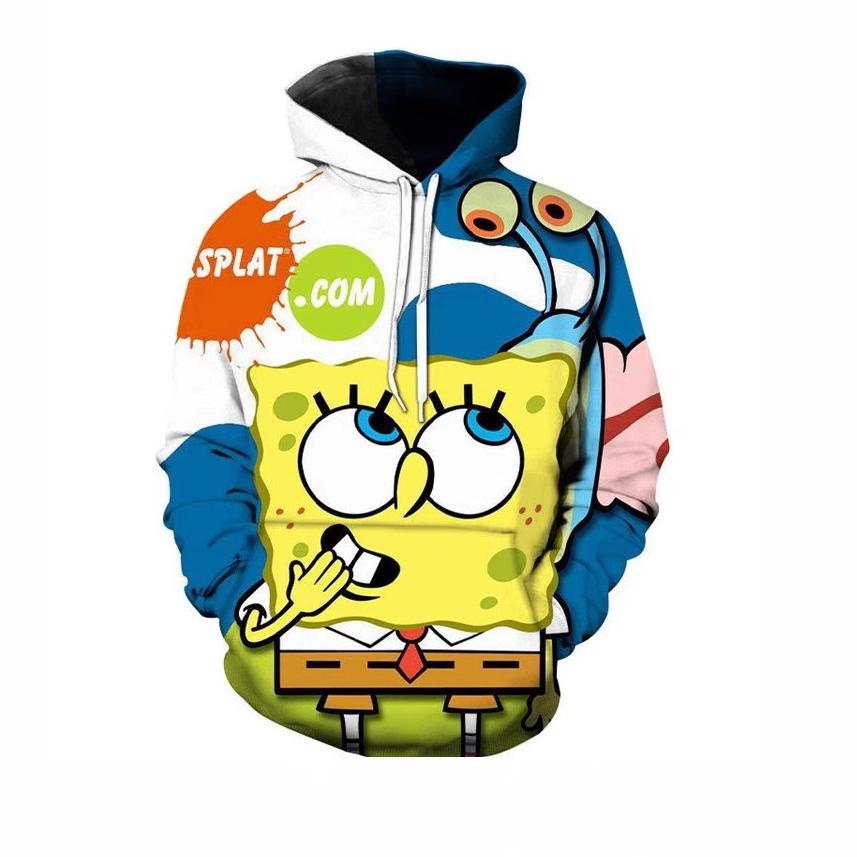 

Губка Боб Квадратні Штани Серія 3D Цифровий Друк Чоловічі Жіночі Худі Пуловери Вільного Крою Модні Милі Мультяшні Худі з Довгим Рукавом M