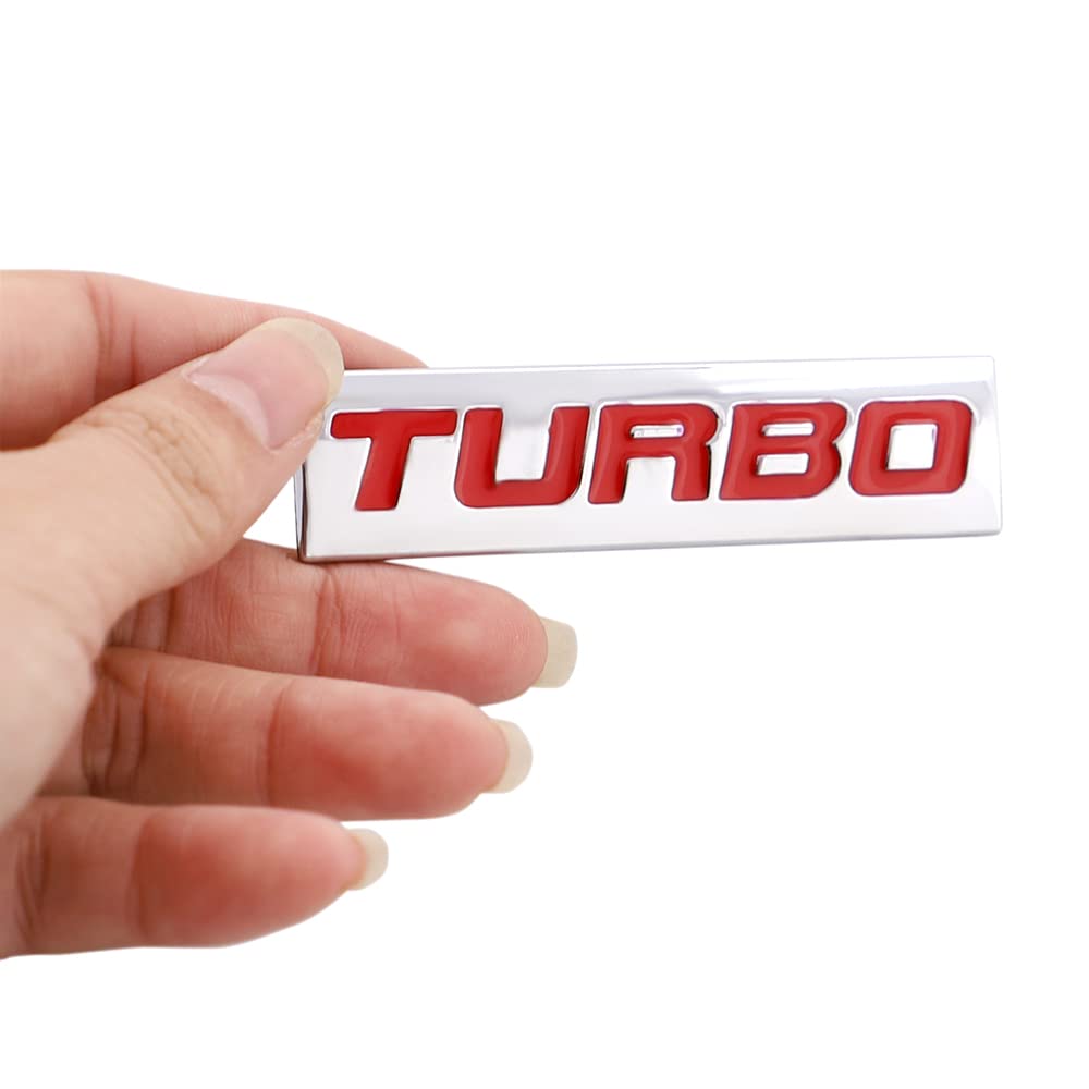 TURBO Emblem 3D Metal Car Sticker Emblem Badge Decal Suitable