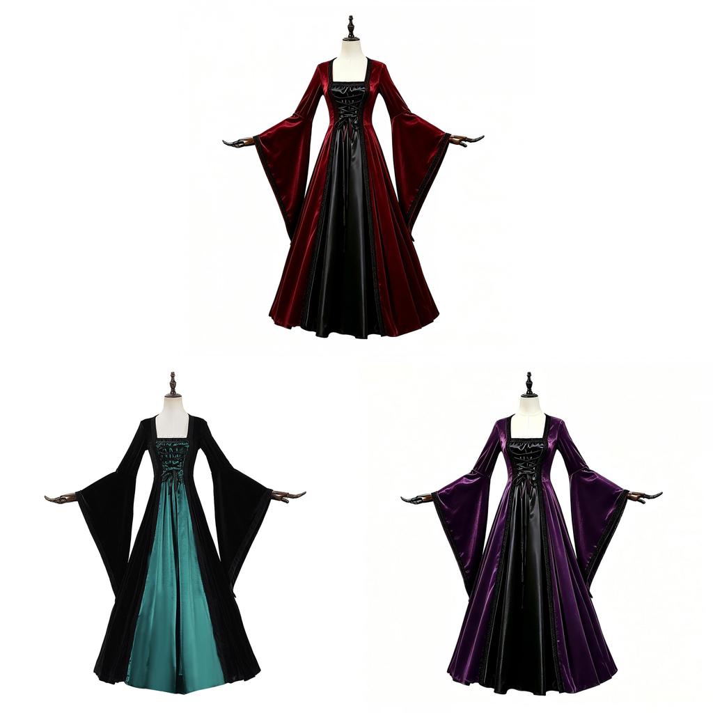 Abito Medievale Rinascimentale Con Corsetto Per Cosplay ed Eventi in Costume