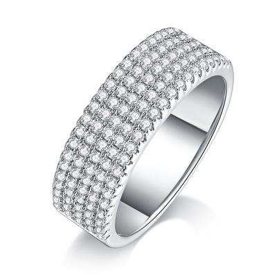 5 Rows Of Rings Women'S Light Luxury Premium S925 Silver Moissanite Ring