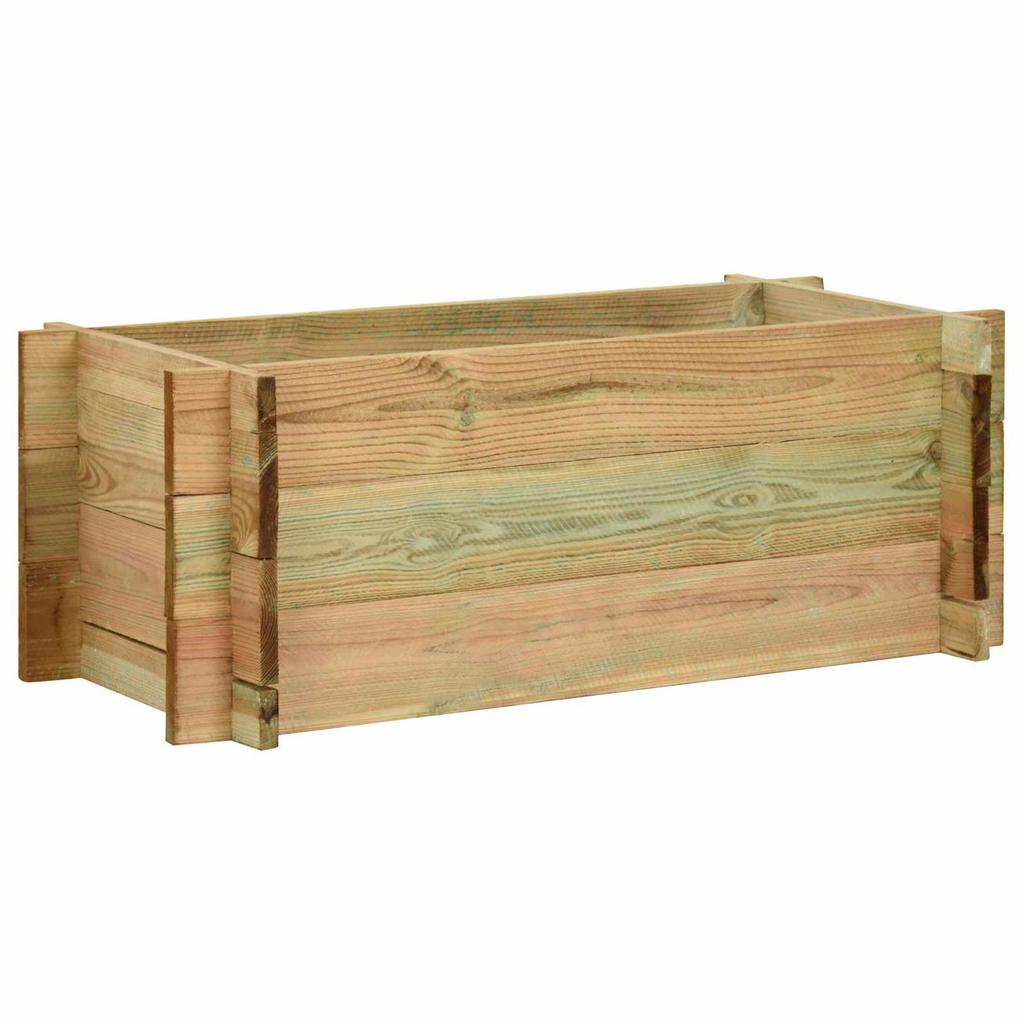 Garden Raised Bed Green 120 x 80 x 32 cm Solid Pine Wood