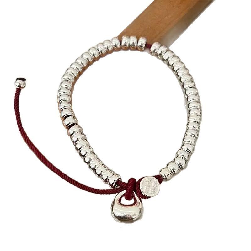 Lucky Bag Solid Lump Peace And Joy Money String Coiling Bracelet Birthday Red Rope Valentine'S Day Gift Batch