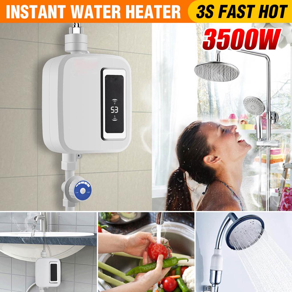 3500w Electric Tankless Instant Hot Water Heater Kitchen Bathing