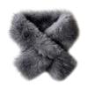 Imitation Fuchs Pelz Schal Winter Einfache Mode Vielseitiger Kreuzschal Pelzkragen Doppelseitig Verdickter Warmer Plüschschal