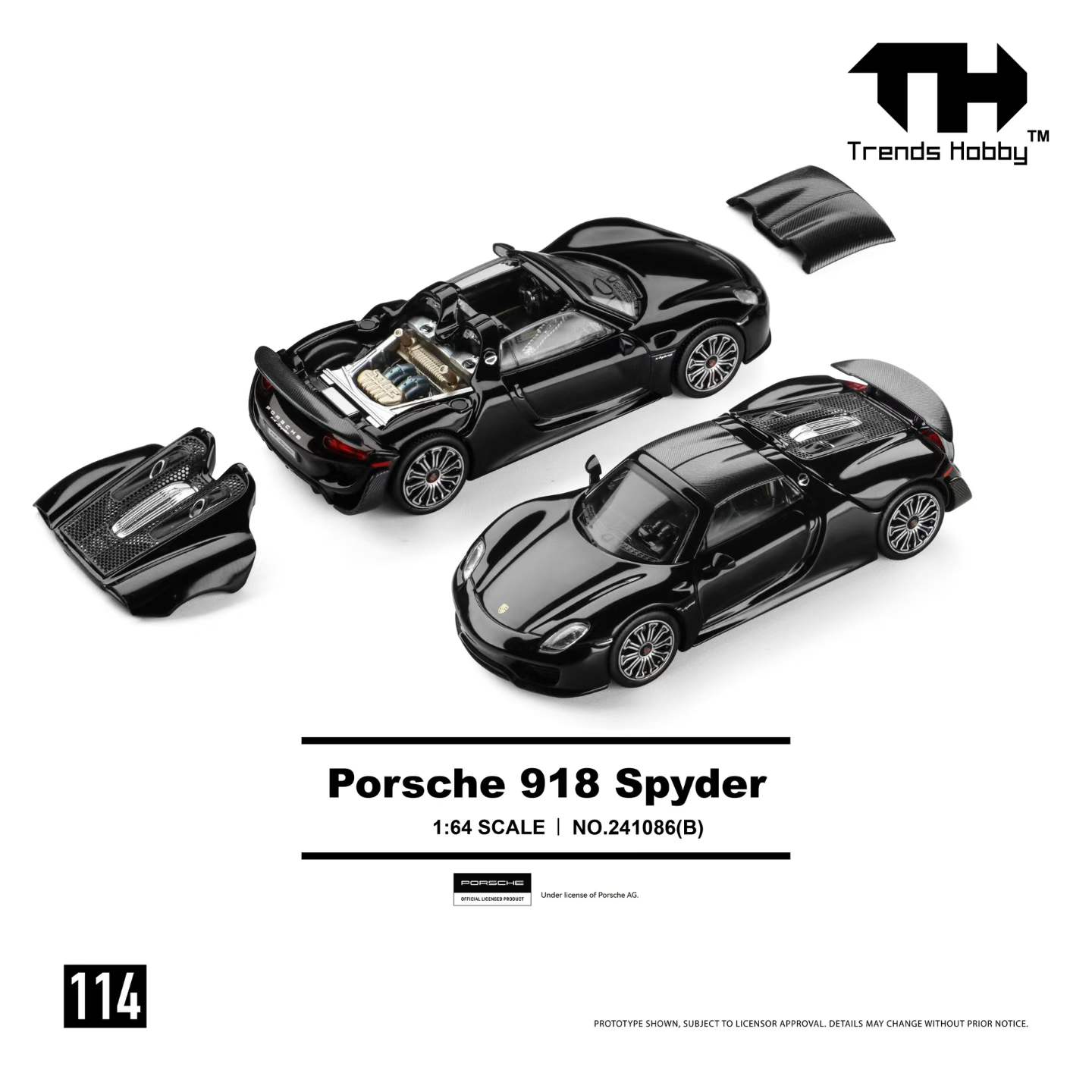 

TH-Trends Hobby 1/64 Porsche 911 GT3 R 918 Spyder Lamborghini Huracan GT3 EVO2 Removable Cover Car Alloy Diecast Metal Model