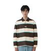 Fila Original Simple Fashion Retro Trendy Striped Comfortable Versatile Loose Knit Long Sleeve Polo Shirt Men Tops Dark-Brown F11M619216FBN