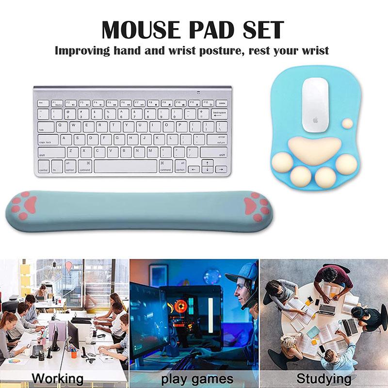 Wrist Rest Support for 3D Mouse Pad Cat's Paw Circle Coaster Gaming Mouse Pad Ergonomic Gel Memory Foam for Computer, Laptop