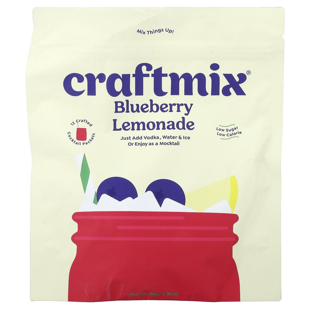 Craftmix, Blueberry Lemonade, 12 Pack, 7g (0.25oz) Each