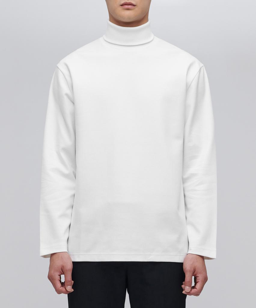 Musinsa Standard Ponte Turtleneck Long Sleeve T-Shirt [Off-White]