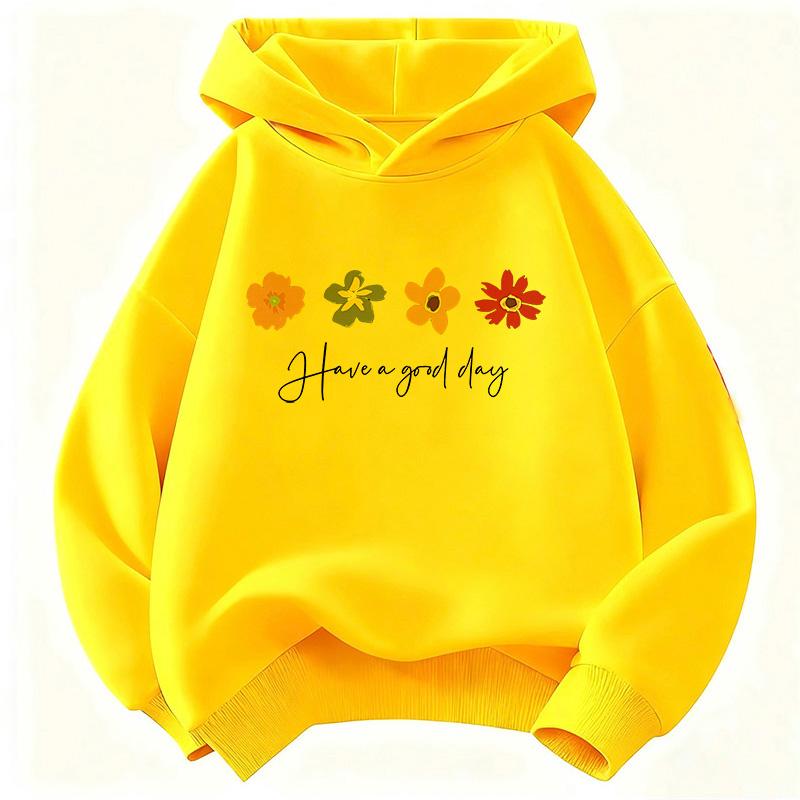 Have A Good Day Flower Design Hoodie Kids Children's Sweatshirt Hoody Casual Hoodies for Boys Girls Clothes