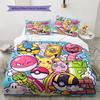 Pokemon Pikachu Pattern Bedding Quilt Set Quilt Cover Pillowcase Home Decoration Birthday Gift (1 * duvet cover + 2 * pillowcase, without core)