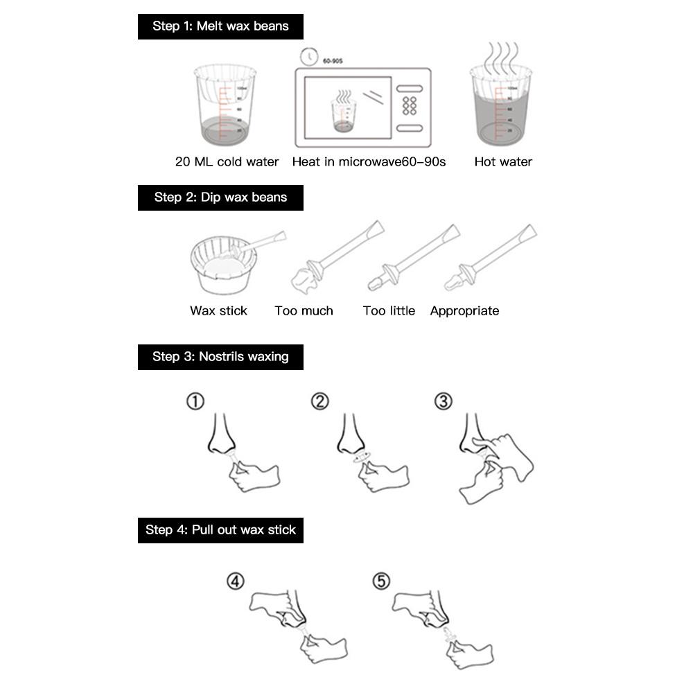 Blue ZOO No Wax Paper Quick Soild Wax Beans Face Nose Portable Hair Remove Suit