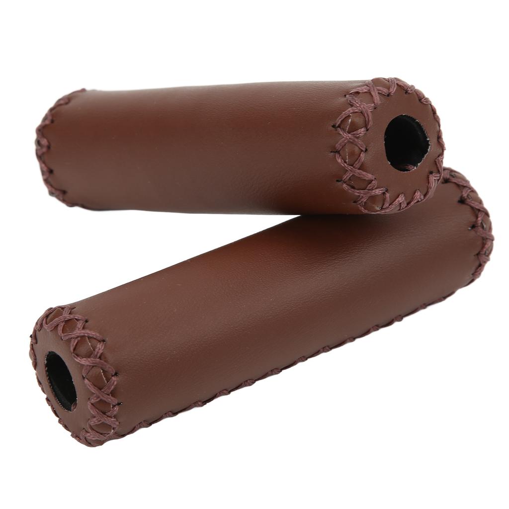 Fahrradlenkergriff Retro PU Leder Fahrradlenkergriffe Universal Verschleißfeste LenkerabdeckungKaffee