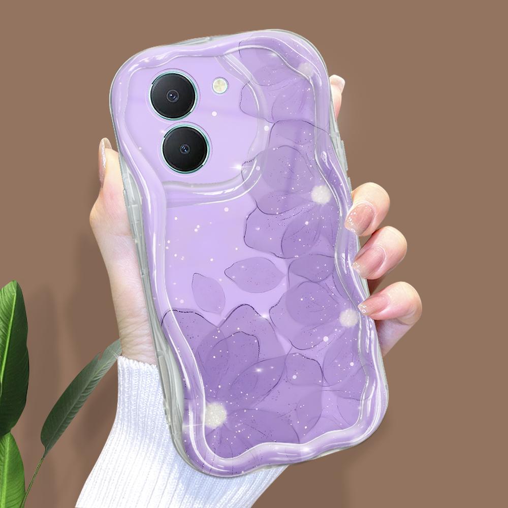 Niedliches Cartoon-Muster Creme Textur Gehäuse Wellenförmiger Rand Weiche Silikonhülle Telefonhülle für Vivo