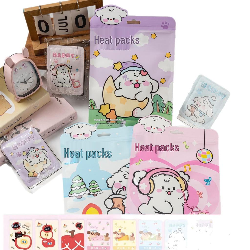 Large Self-Heating Warm Patch for Girls - Cute Cartoon Design for Belly Warmth and Cold Protection