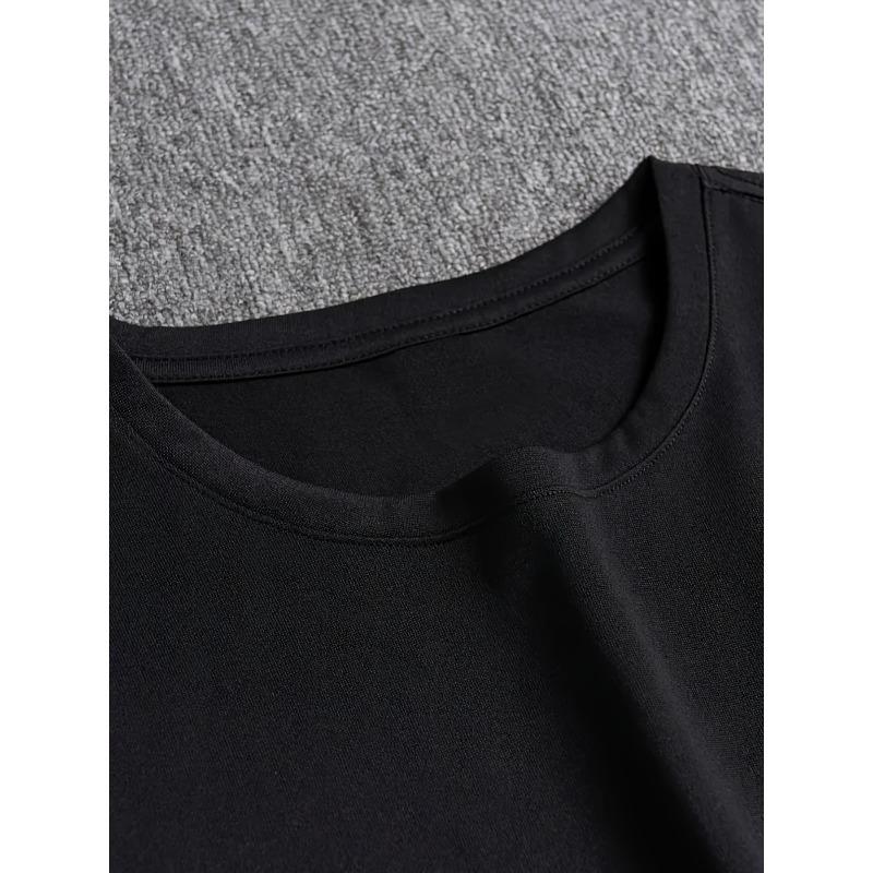 European Sizes Slight Stretch Men's Casual T-Shirt Crew Neck Loose Casual Fit For Men Comfortable Men's Tops