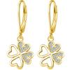 Cercei De Aur Women's Earrings English Style Clover Design 925 Sterling Silver Fashion Jewelry