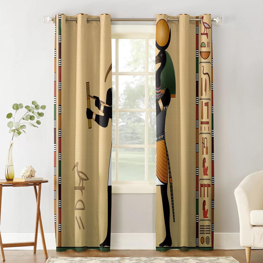 Curtain Ancient Egyptian God Of Wisdom Bedroom Kitchen Curtains Living Room Decoration Items Window Curtains for Living Room