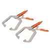2Pcs Locking C Clamp Pliers Set Heavy Duty Woodworking Face Clamp with Rotating Pads for Welding