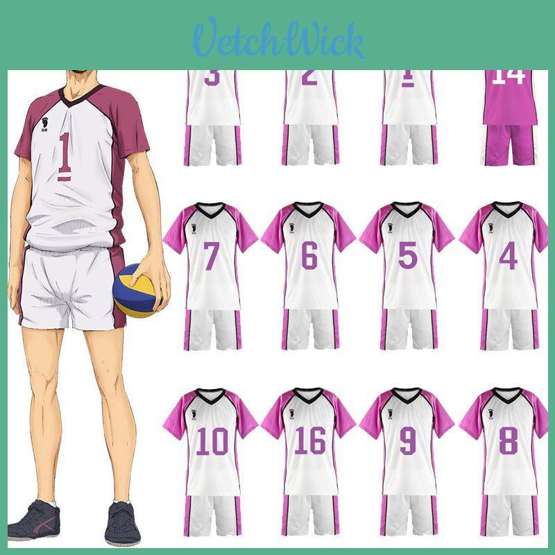 Haikyuu Shiratorizawa Academy Volleyboll Kostym Andningsbar Sportdräkt Set