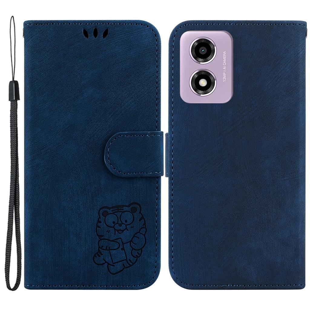 Stand Case for Motorola Moto G04s 4G/E14 4G Cute Tiger Imprint Leather Wallet Phone Cover