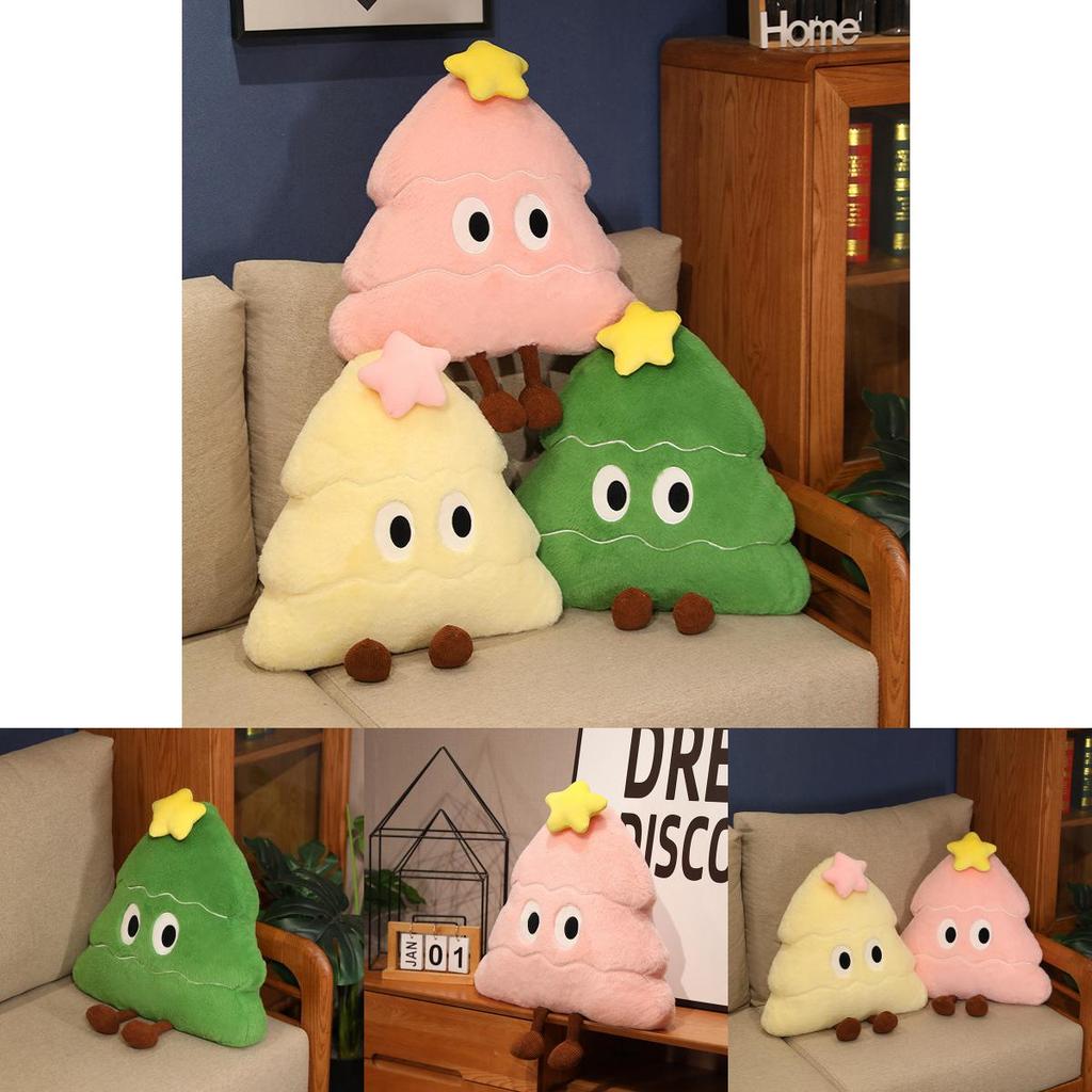 Adorable Five Point Star Plush Christmas Tree Pillow Soft Decorative Office Cushion