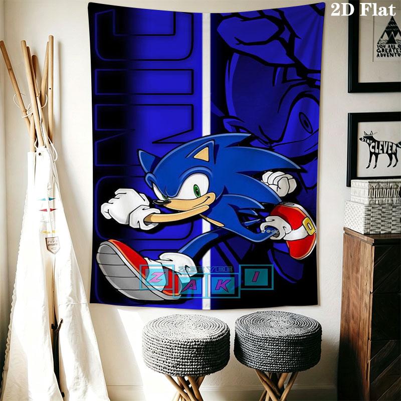Hedgehog Sonic Whiz Wall Hanging Printed Fabric Blanket Decorative Tapestries for Bedroom Living Room Home Decor