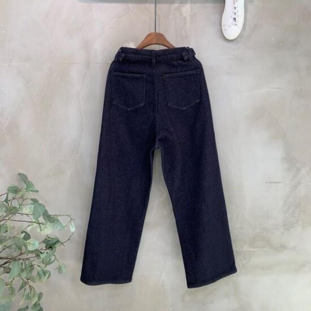 C S In The Room Ykk Zipper fleeCe Denim Wide pantS 2Color