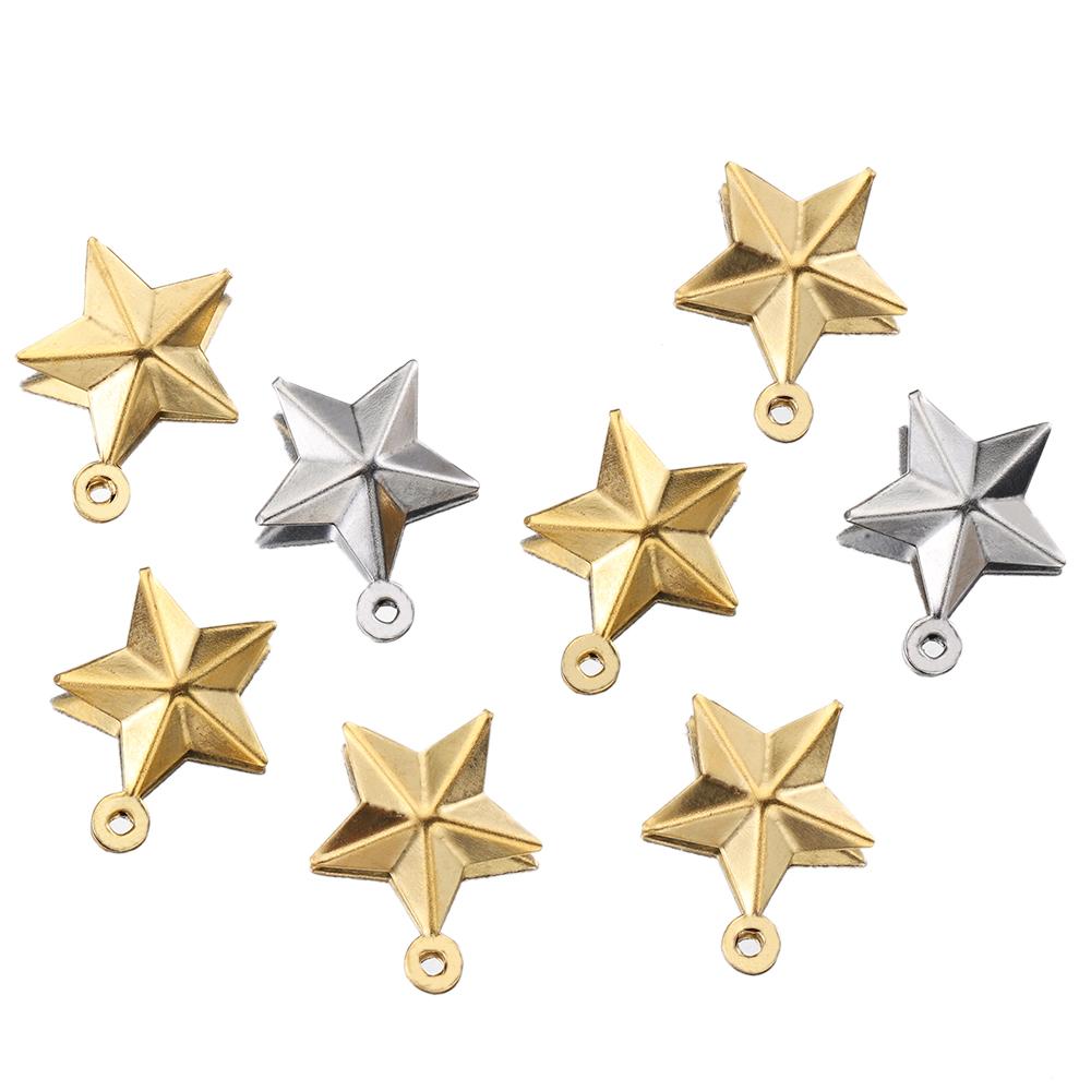 20 Stück 13mm Edelstahl Stern Anhänger Charms für Ohrring Halskette Armband DIY Schmuckherstellung Zubehör Großhandel Zubehör