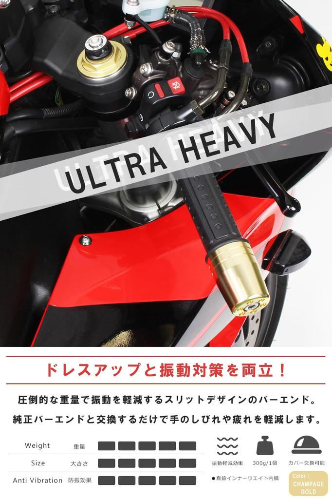POSH FAITH Motorradzubehör Lenkerenden Ultra Schweres Lenkerende für Kawasaki Original-Lenker M8 Typ NINJA250 Z900RS ZRX1200DAEG Champagner