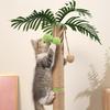 Cat Toy Realistic Coconut Tree Shape Scratching Post with Sisal Claw Grinding Column Hanging Balls Interactive Cat Scratcher