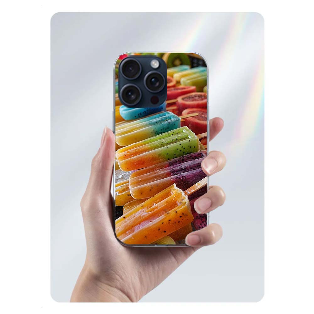 Colorful Ice Cream and Popsicles Clear Phone Case For Iphone 17 Air 16 Pro Max 15 Pro 14 Plus 17E 16E 11 13 12 Mini Cover Cases