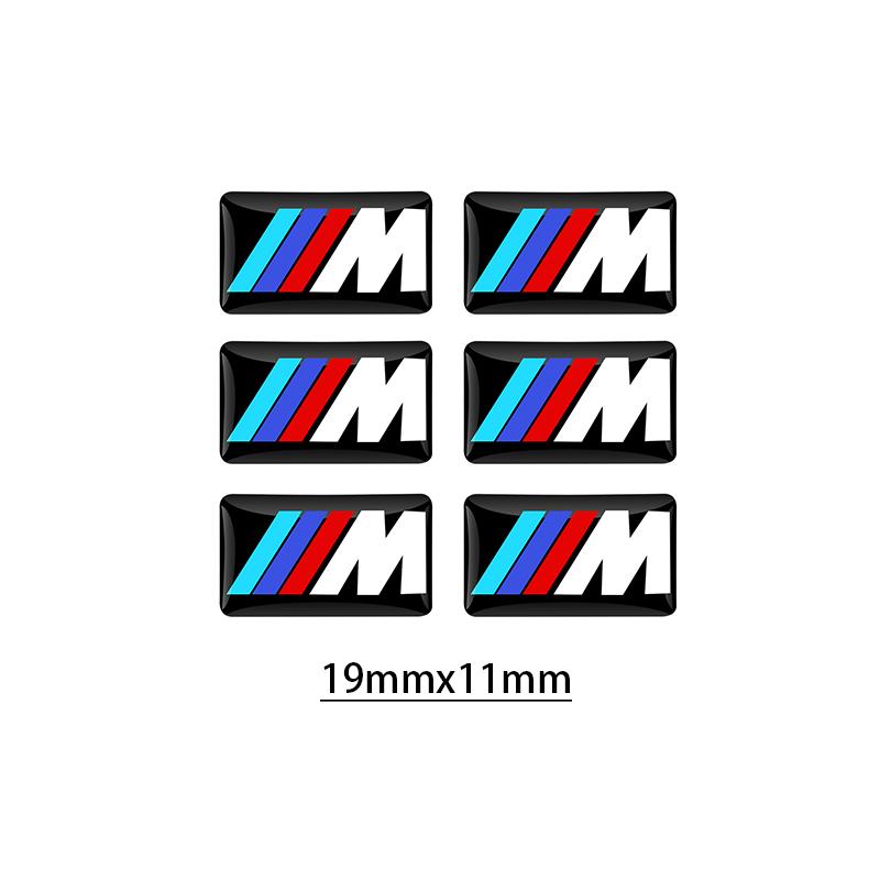 6/10pcs Car Steering Wheel Decoration Center Hub Cap Emblem Badge DIY Sticker Accessories For BMW M E46 E90 E60 F30 E39 E36