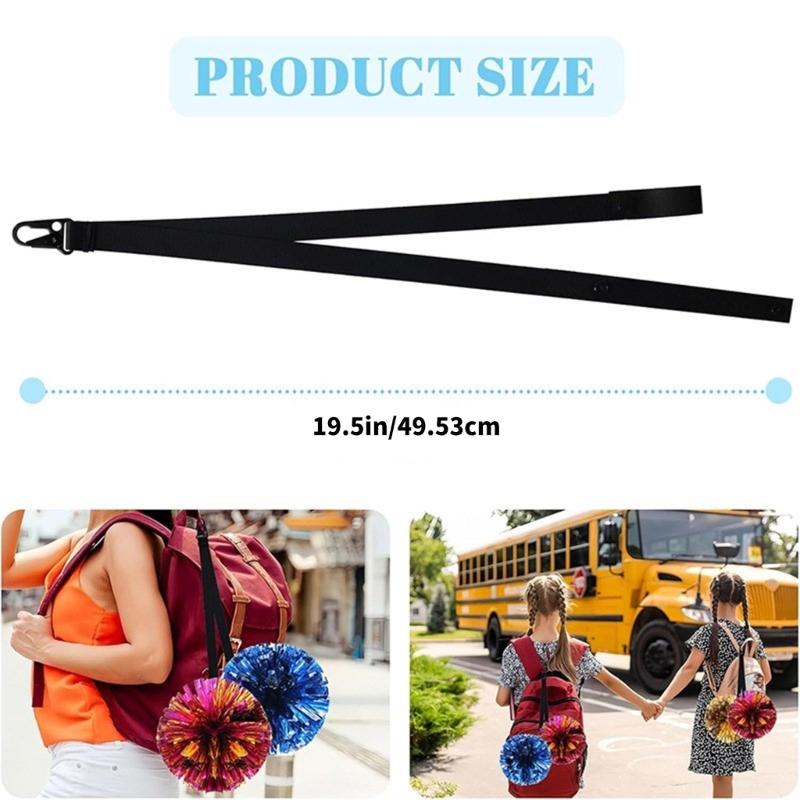 Cheerleader Poms Holder Cheerleading Accessory Adjustable Cheer Pom Straps Storage Equipment (Poms NOT Included)
