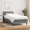 3140034 vidaXL Lit à sommier tapissier avec matelas Gris foncé 100x200cm Tissu