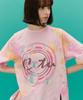 CETU Tie-Dye Logo Print T-Shirt Pink